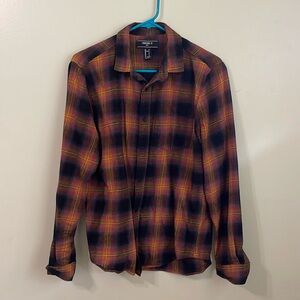 Forever 21 men’s small long sleeve plaid fall colored button up